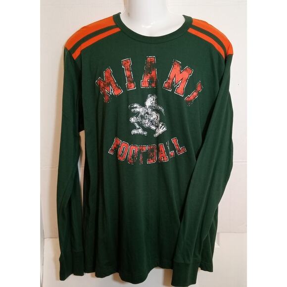 Miami Hurricanes Football Long Sleeve Tee Men's Large - Picture 1 of 4